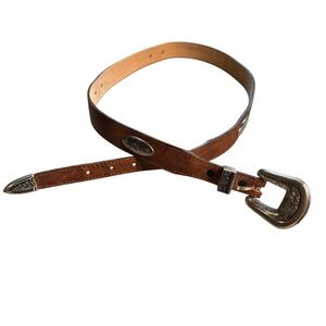 Torel Split Cowhide Leather Made in Texas USA Silver Embellished Size 38/95